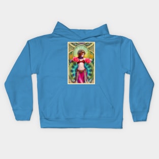 Exotic Floral Art Deco style Belly Dancer Girl Kids Hoodie